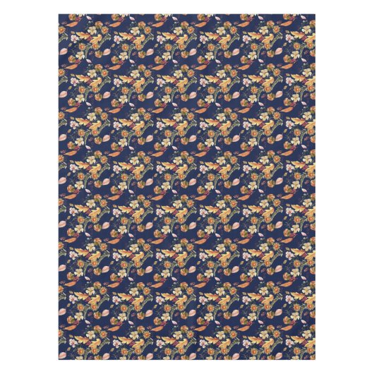 Herfst Floral Celebration Navy Tablecloth Tafelkleed (Voorkant)