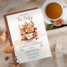 Herfst Floral Cottage Teacup Verjaardagstheefeest