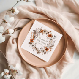 Herfst Floral Cottagecore Baby shower Servet