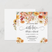 Herfst Floral Couples Shower Invitation Kaart (Voorkant / Achterkant)