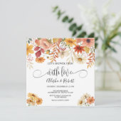 Herfst Floral Couples Shower Invitation Kaart (Staand voorkant)