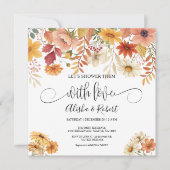 Herfst Floral Couples Shower Invitation Kaart (Voorkant)