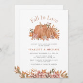 Herfst Floral Couples Shower Invitation Kaart (Voorkant / Achterkant)