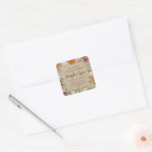 Herfst Floral craft papier productetiket Vierkante Sticker (Envelop)