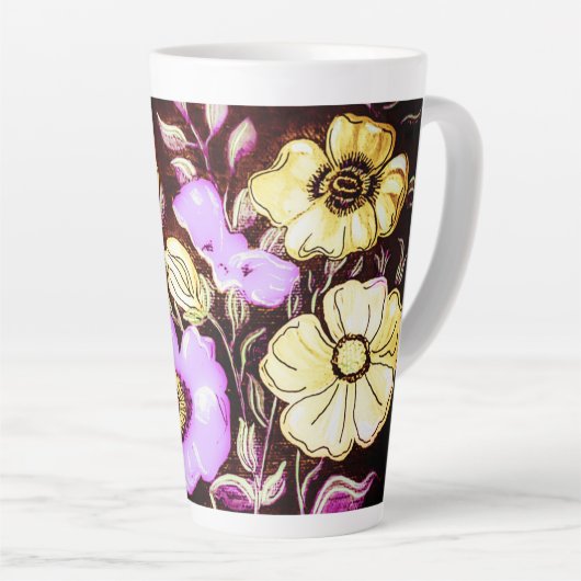 Herfst Floral Cup Latte Mok (Rechterhoek)