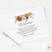 Herfst Floral Custom Bruiloft Welkomsttas Vierkante Sticker (Envelop)