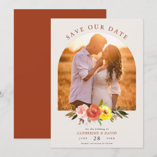 herfst Floral Custom Couple Photo Wedding Arch Save The Date