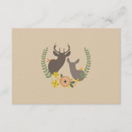Herfst Floral Deer Wedding RSVP Kaartje
