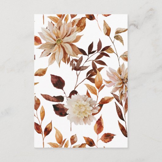 Herfst Floral Details Informatiekaartje (Achterkant)