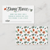 Herfst Floral Diaper Raffle Card Informatiekaartje (Voorkant / Achterkant)