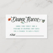 Herfst Floral Diaper Raffle Card Informatiekaartje (Voorkant)