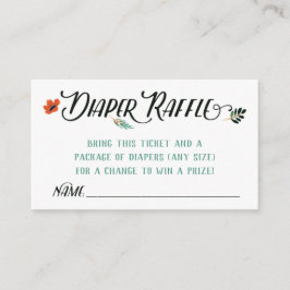 Herfst Floral Diaper Raffle Card Informatiekaartje