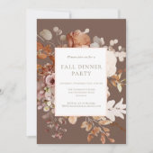 Herfst Floral Dinner Party Thanksgiving Uitnodigin Kaart (Voorkant)