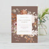 Herfst Floral Dinner Party Thanksgiving Uitnodigin Kaart (Staand voorkant)