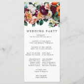 Herfst Floral DIY Wedding Programme Programmakaart (Achterkant)