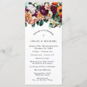 Herfst Floral DIY Wedding Programme Programmakaart (Voorkant)