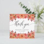 Herfst Floral Elegant Autumn Wedding Bedankkaart (Staand voorkant)