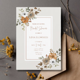 Herfst Floral Elegant Bridal Shower Invitation Kaart