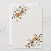 Herfst Floral Elegant Bridal Shower Invitation Kaart (Achterkant)
