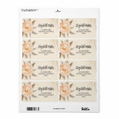 Herfst Floral Elegant Large Address Etiket (Full Sheet)