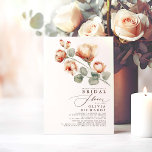 Herfst Floral Elegant Minimal Vrijgezellenfeest Kaart<br><div class="desc">Uitnodigingen voor herfst met bridale oogdouche</div>