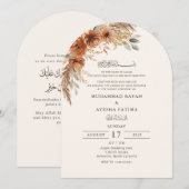 Herfst Floral Elegant Nikkah Arabisch Islamitische Kaart (Voorkant / Achterkant)