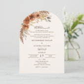 Herfst Floral Elegant Nikkah Arabisch Islamitische Kaart (Staand voorkant)