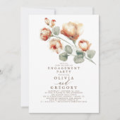 Herfst Floral Elegant Romantic Engagement Party Kaart (Voorkant)