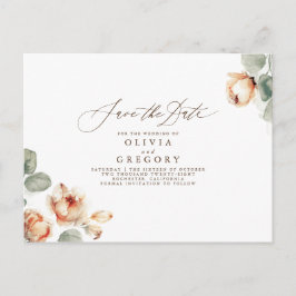 Herfst Floral Elegant Save the Date Aankondigingskaart