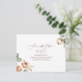 Herfst Floral Elegant Save the Date Aankondigingskaart (Staand voorkant)