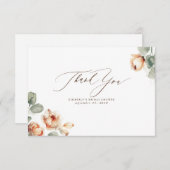 Herfst Floral Elegant Small Hartelijk dank Bedankkaart (Voorkant / Achterkant)