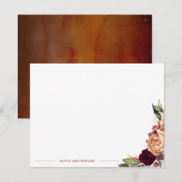 Herfst Floral Elegant Volledige naam of de namen v Notitiekaartje