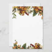 Herfst floral elegante Thanksgiving diner Kaart (Achterkant)