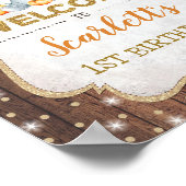 Herfst Floral Elephant 1st Birthday herfst Welkom Poster (Hoek)