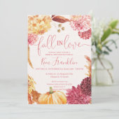 HERFST Floral en Roze Check Herfst in Love Shower  Kaart (Staand voorkant)