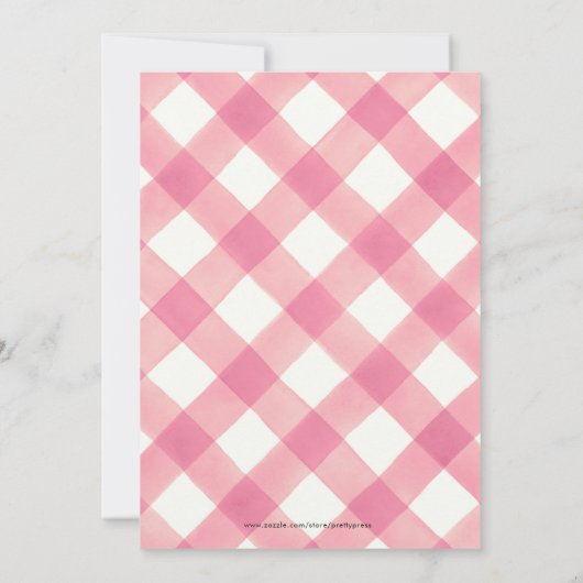 HERFST Floral en Roze Check Herfst in Love Shower  Kaart (Achterkant)