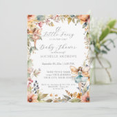 Herfst Floral Enchanted Fairy Daisy Meisje Baby sh Kaart (Staand voorkant)