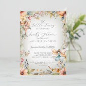 Herfst Floral Enchanted Fairy Sage Meisje Baby sho Kaart (Staand voorkant)