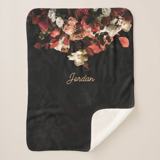 "Herfst Floral Fantasy" Sherpa Deken (Voorkant)