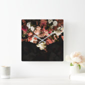 "Herfst Floral Fantasy" Vierkante Klok (Huis)