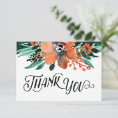Herfst Floral Flat Dank u Bedankkaart (Staand voorkant)