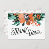 Herfst Floral Flat Dank u Bedankkaart (Voorkant / Achterkant)