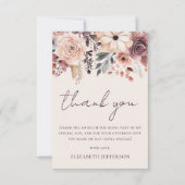 Herfst Floral Flat Dank u kaart (Voorkant)