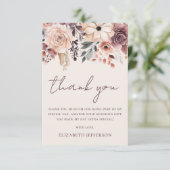 Herfst Floral Flat Dank u kaart (Staand voorkant)
