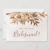 Herfst Floral Foliage zal je mijn Bridesmaid zijn Kaart (Voorkant)