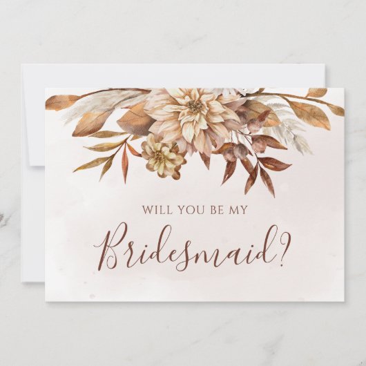Herfst Floral Foliage zal je mijn Bridesmaid zijn Kaart (Voorkant)