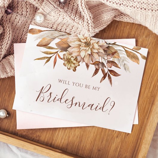 Herfst Floral Foliage zal je mijn Bridesmaid zijn Kaart