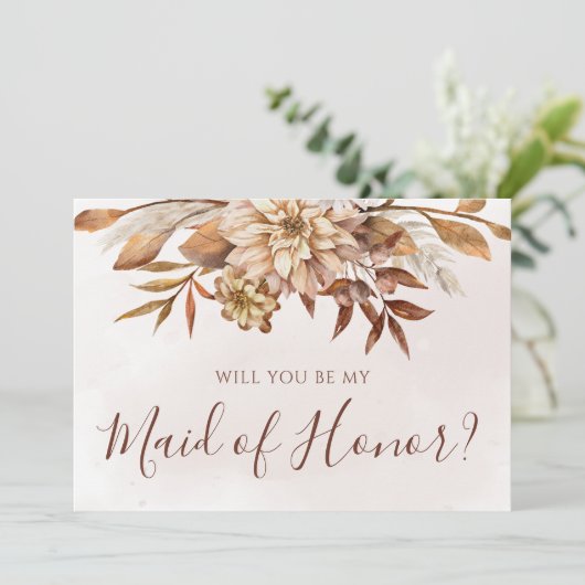 Herfst Floral Foliage zal je mijn eerbetoon zijn Kaart (Staand voorkant)