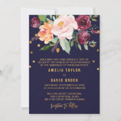 herfst Floral Formal Wedding Kaart (Voorkant)