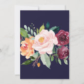 herfst Floral Formal Wedding Kaart (Achterkant)